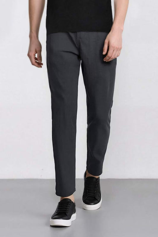 Slim Fit Straight Leg Cotton Summer Joggers - - Gray