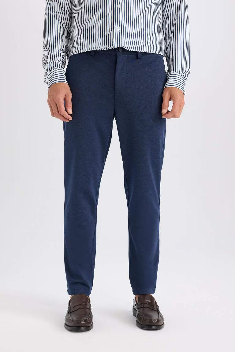 Basic Straight Leg Summer Fabric Joggers - - Navy