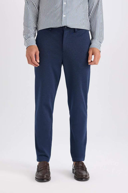 Basic Straight Leg Summer Fabric Joggers - - Navy