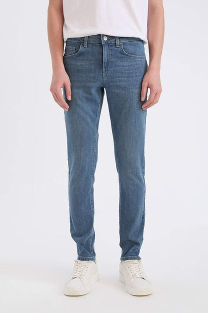 Carlo Skinny Fit Extra Slim Fit Regular Waist Jeans - - Denim