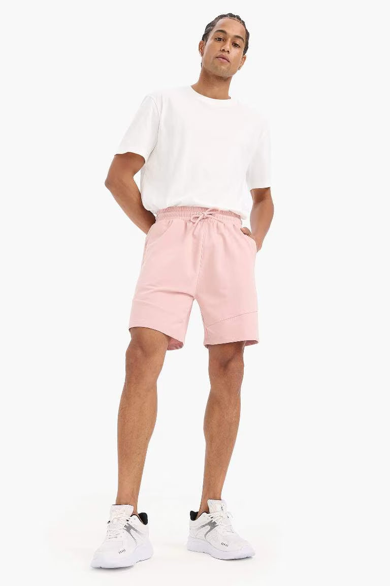 DeFactoFit Standard Fit Sports Waist Tied Shorts - - Pink