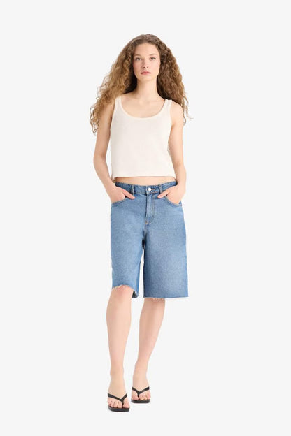 Loose Fit Knitwear Look Tank Top - -