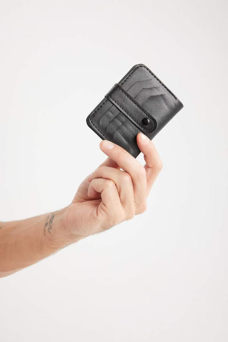 Man Faux Leather Wallets - -