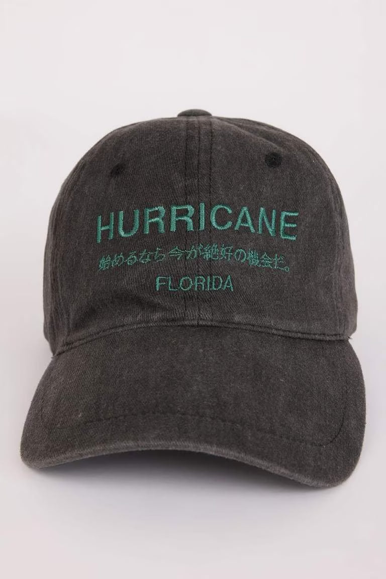 Man Label Printed Woven Baseball Cap - -