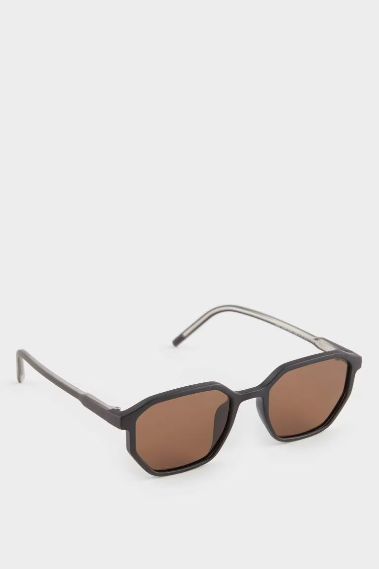 Man Round Sunglasses - - Brown