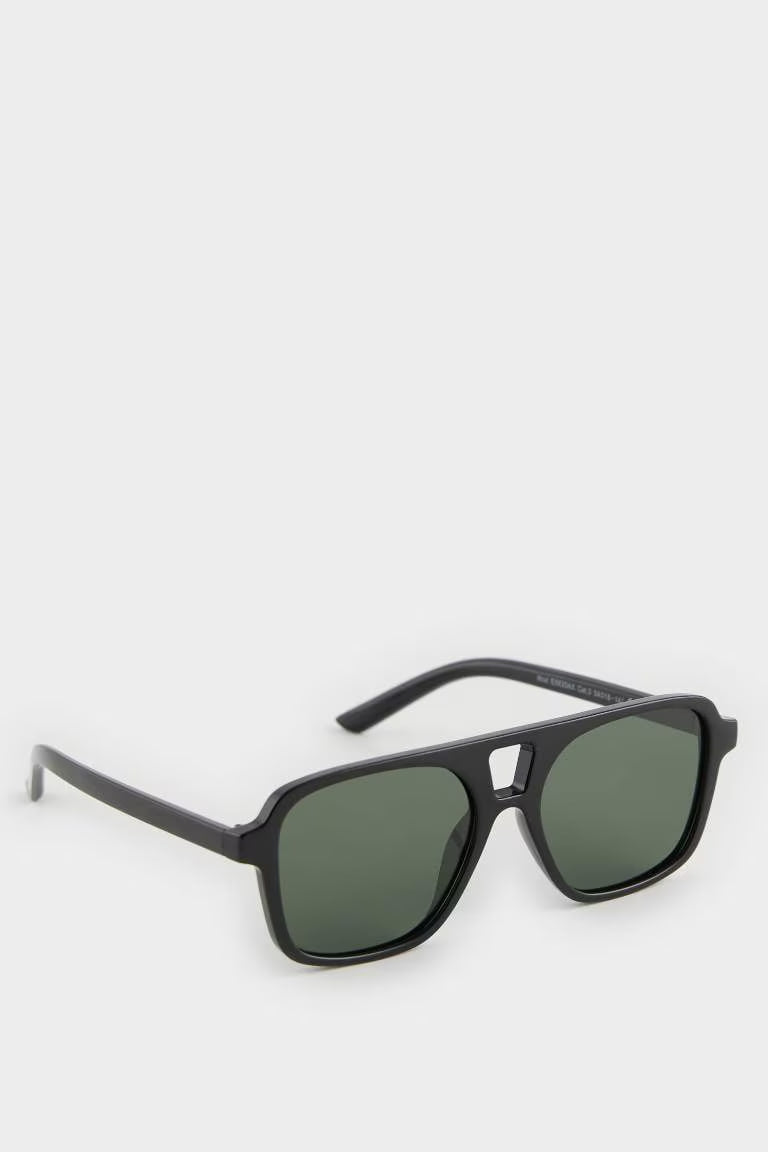 Man Round Sunglasses - - Black