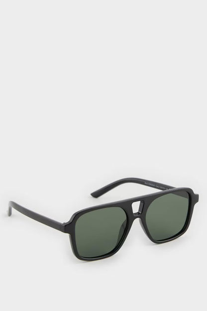 Man Round Sunglasses - - Black