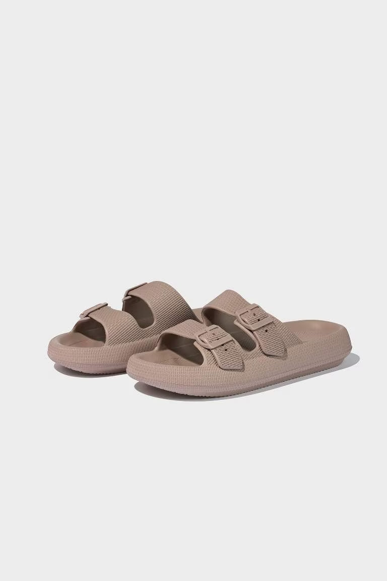 Man High Sole Double Banded Eva Slippers - - Vision