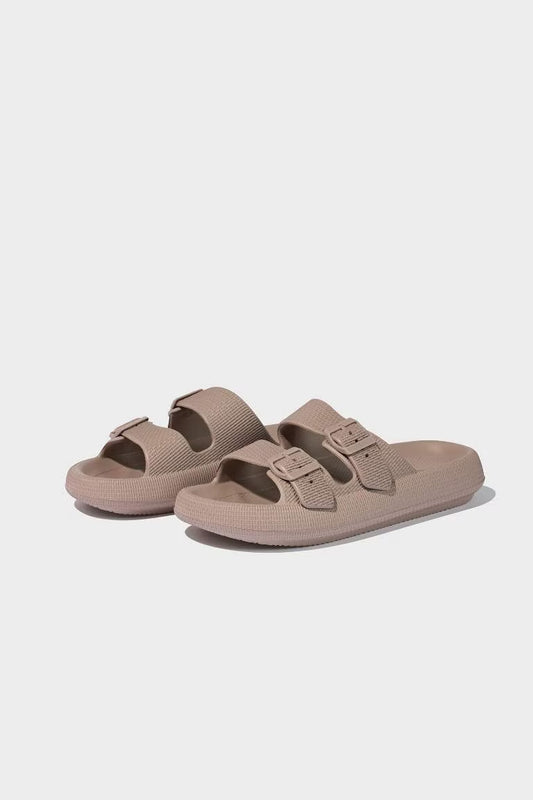 Man High Sole Double Banded Eva Slippers - - Vision