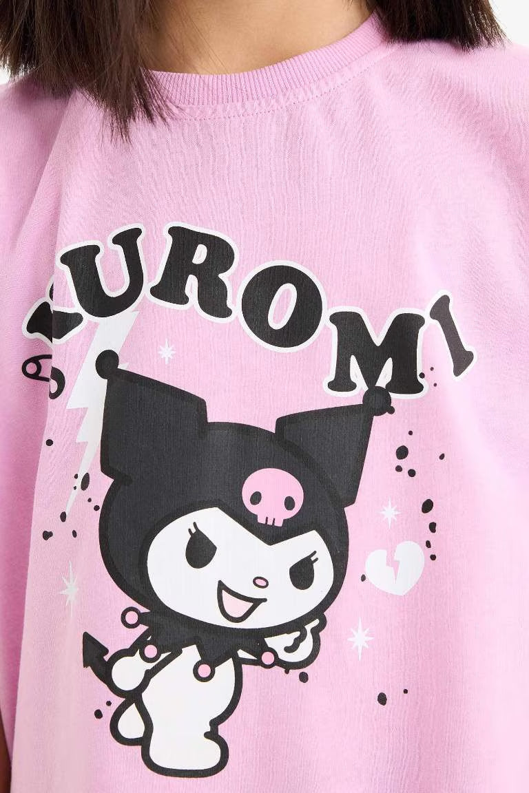 Girl Crew Neck Short Sleeve T-Shirt - -