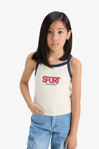 Girl Slim Fit 3D Camisole Tank Top - -