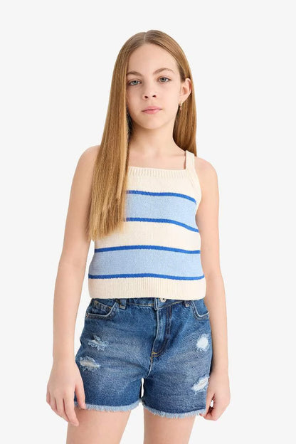 Girl Striped Crop Top - -