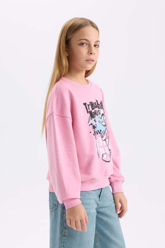 Girl Disney Mickey Mouse &Friends Relax Fit Sweatshirt - -