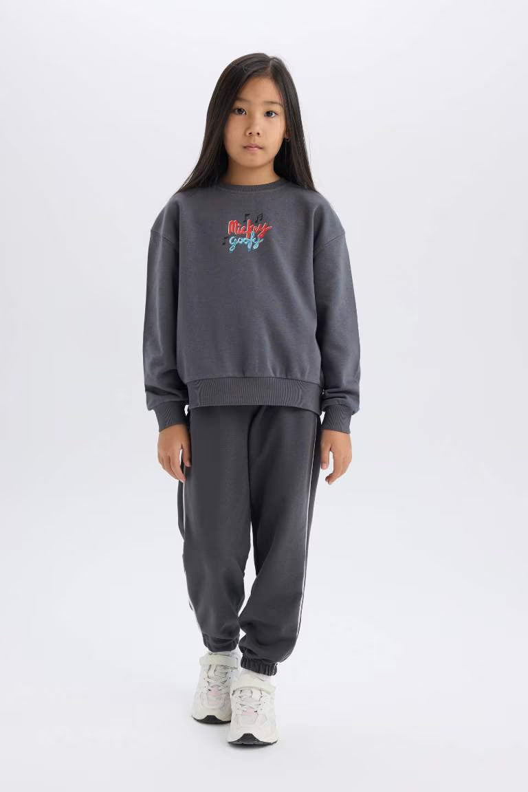 Girl Disney Mickey Mouse &Friends Oversize Fit Back Printed Sweatshirt - -