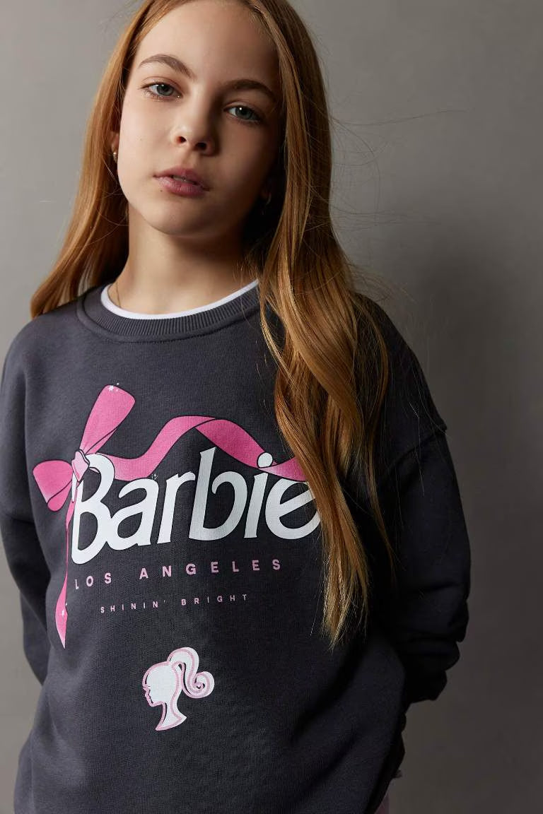 Girl Barbie Relax Fit Crew Neck Sweatshirt - - anthracite