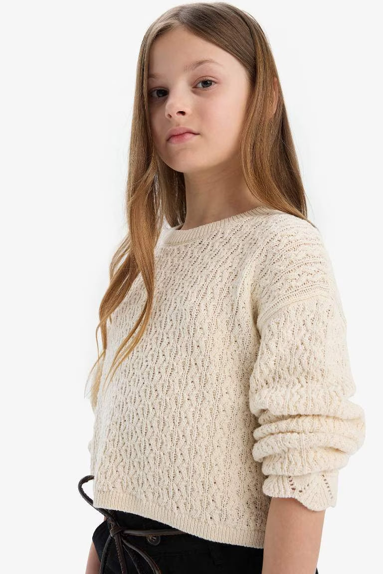 Girl Standard Fit Crew Neck Pullover - -