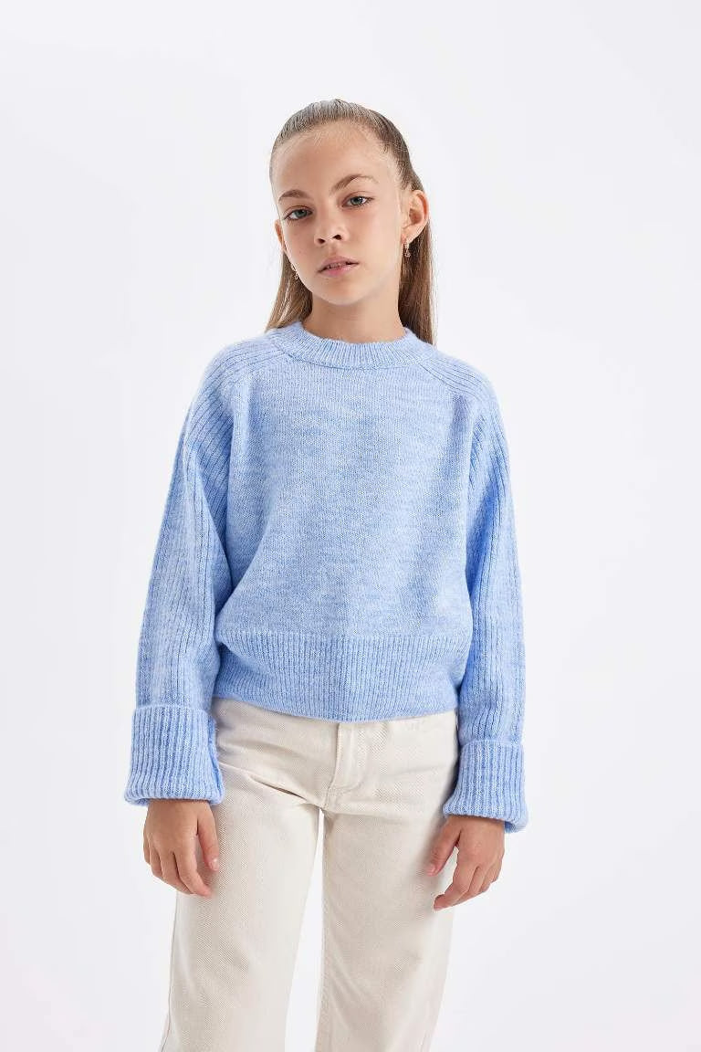 Girl Regular Fit Crew Neck Pullover - -