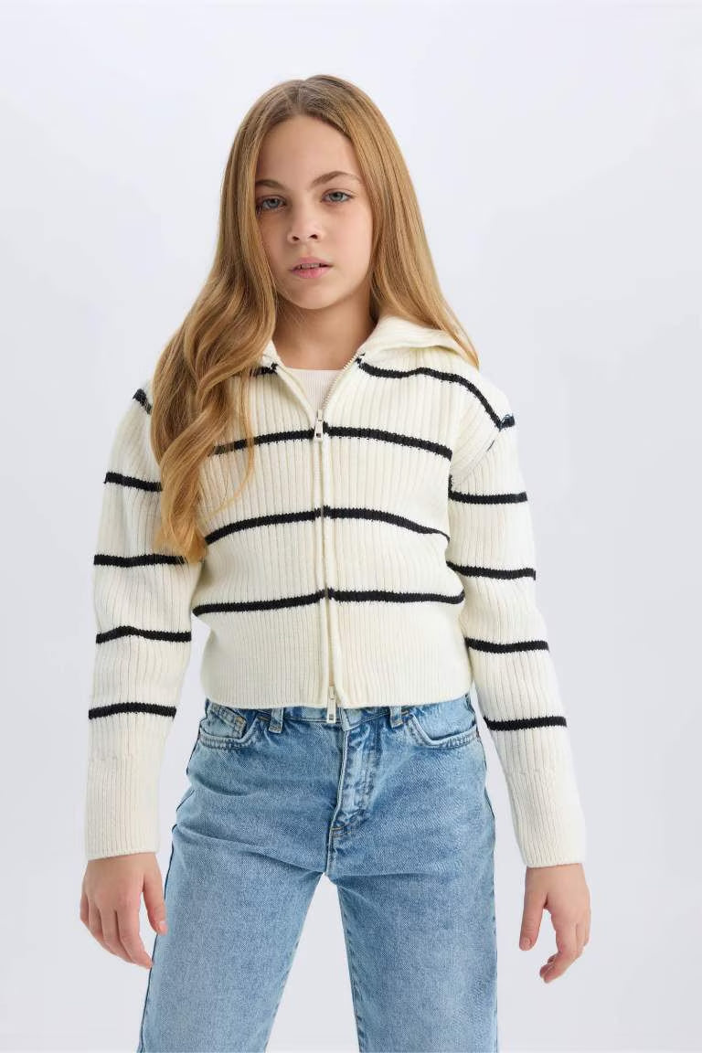 Slim Fit Hooded Cardigan - -