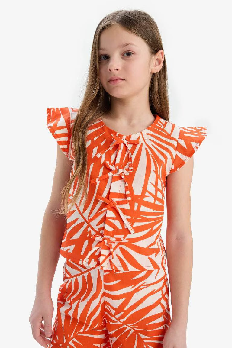 Girl Short Sleeve Blouse - -
