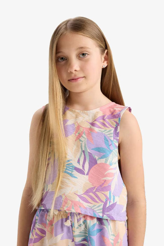 Girl Short Sleeve Blouse - - Pink