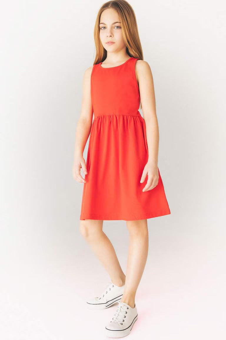 Regular Fit Knitted Dress - - Red
