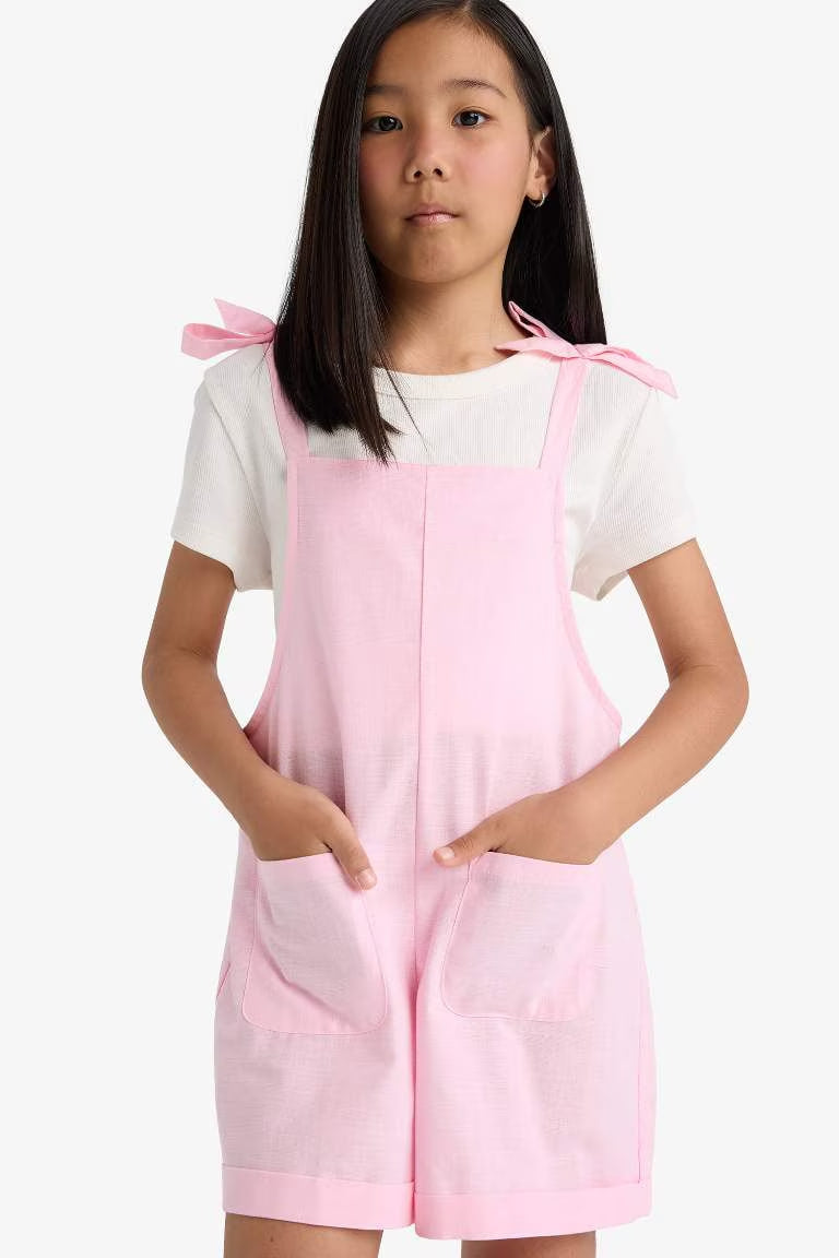 Girl Viscose Suspender Jumpsuit - -