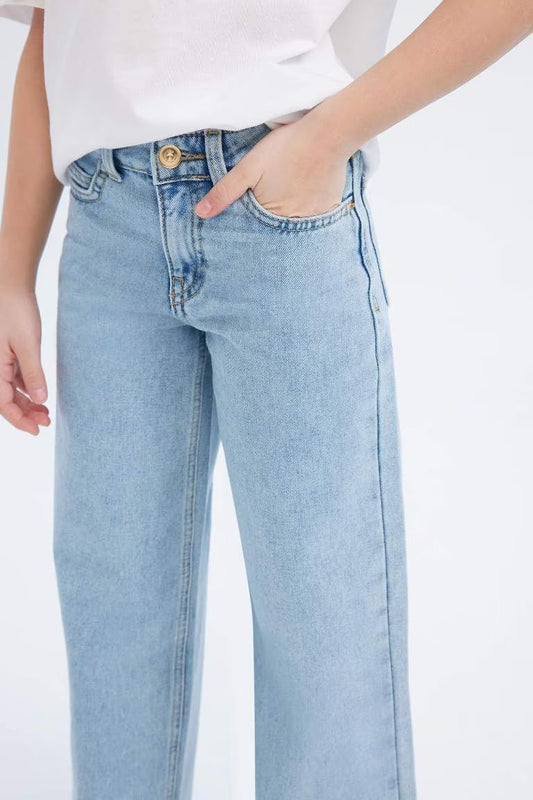 Girl Wide Leg Jeans - -