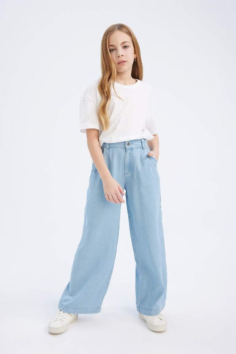 Girl Wide Leg Jeans - -