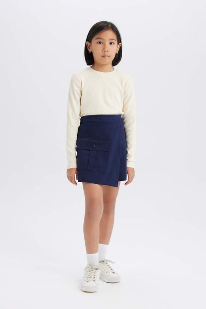 Girl Gabardine Skirt - -