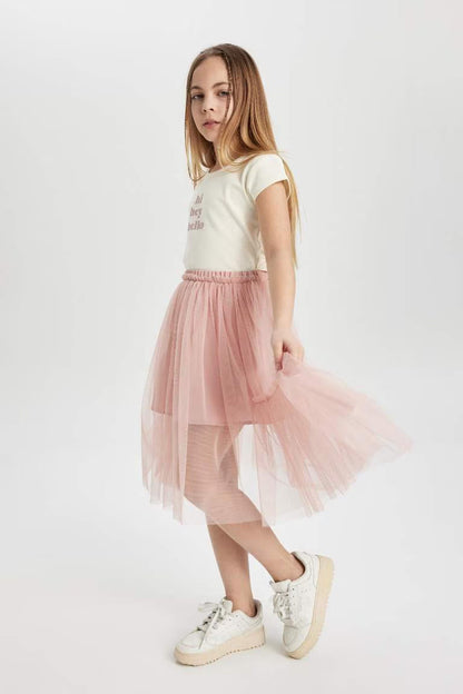 Girl Regular Fit Knitted Skirt - -
