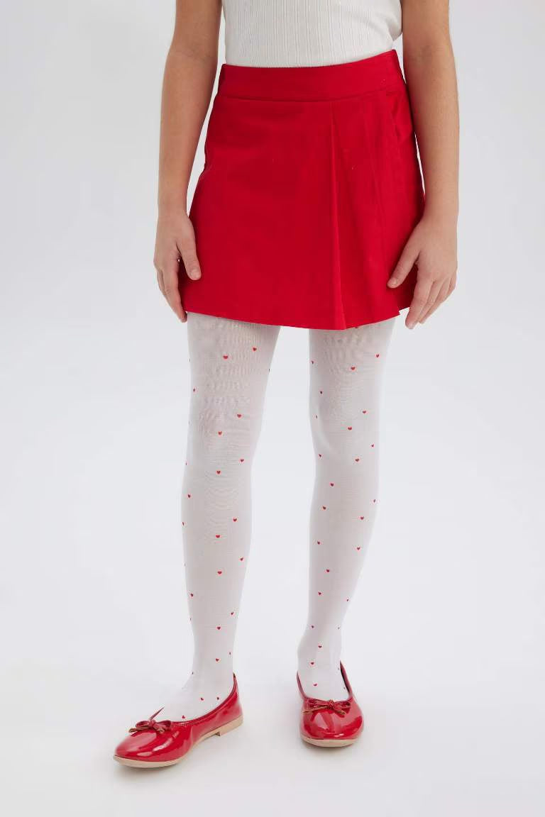 Girl Gabardine Pleated School Skirt - -