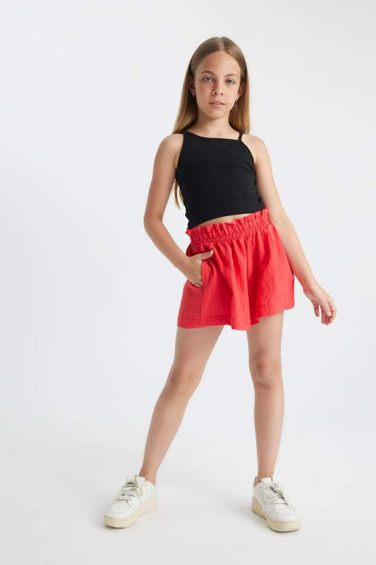 Girl Basic Shorts - - Red