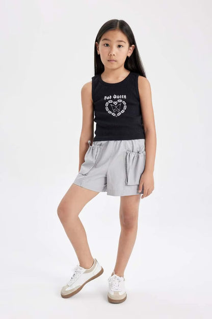 Girl Cotton Pocket Shorts - -