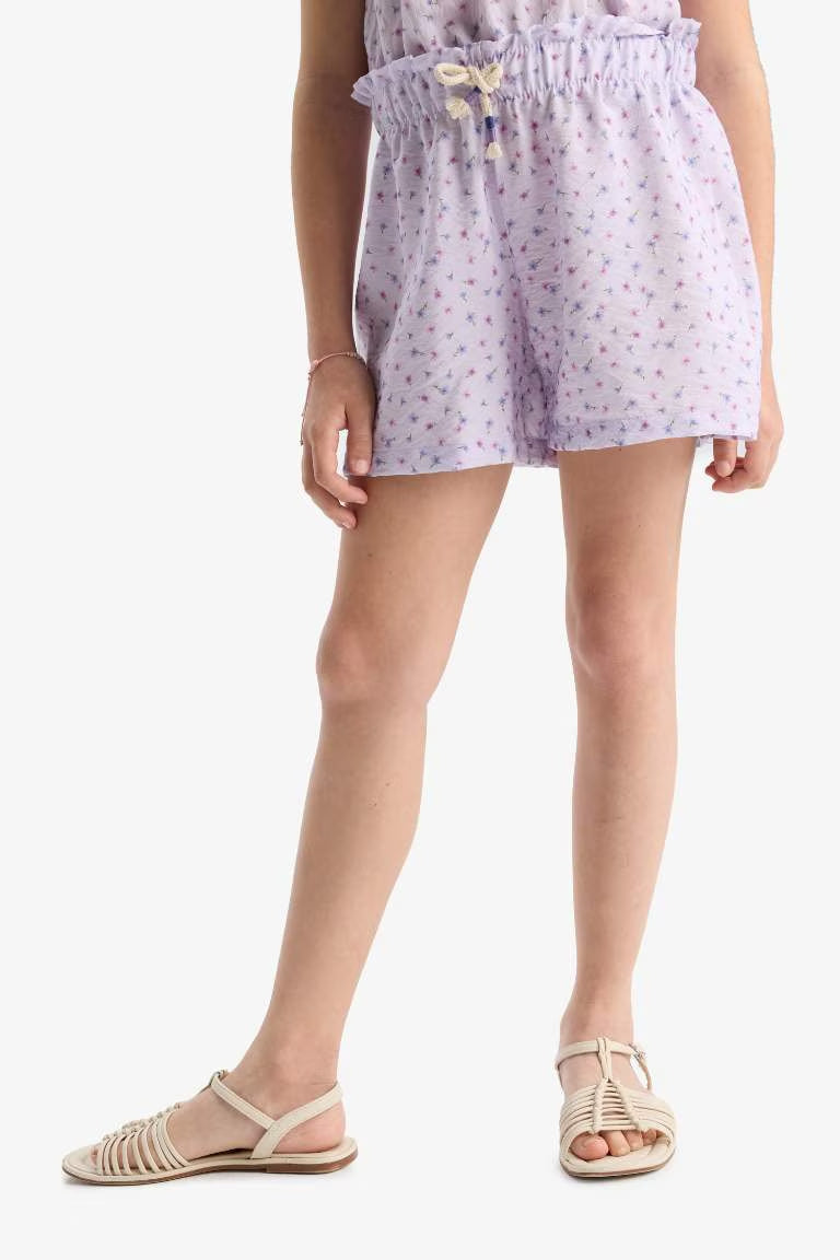 Girl Elastic Waist Shorts - -