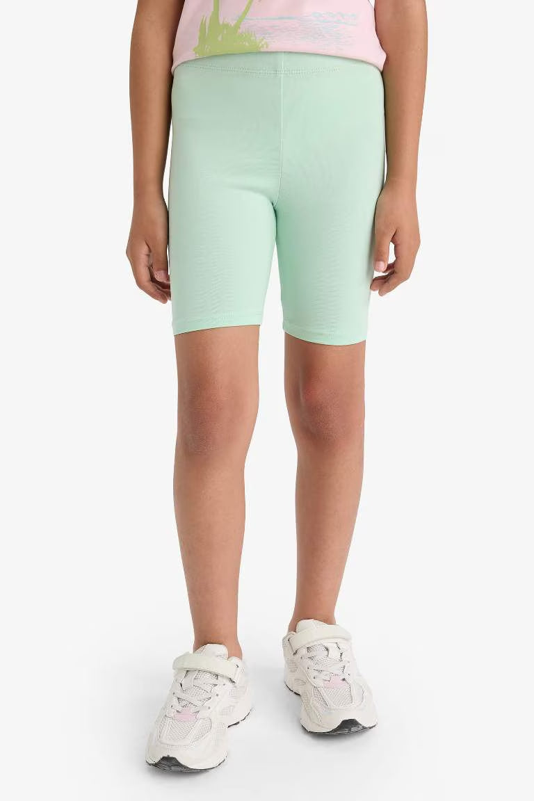 Girl Biker Short Leggings - - light green