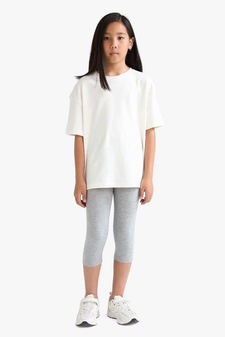 Girl Capri Length Leggings - -