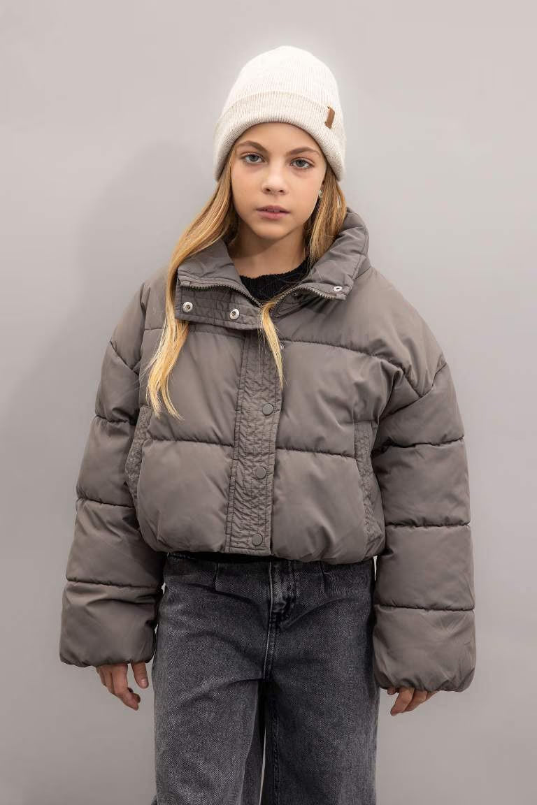 Girl Waterproof Puffer Jacket - -