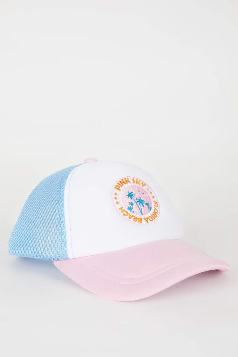 Girl Gabardine Embroidered Hat - -