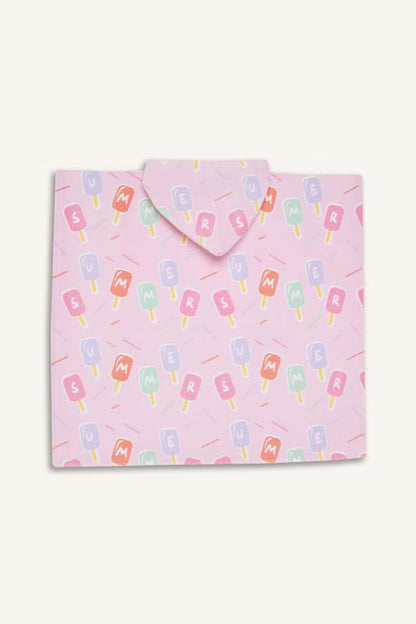Girl Patterned Cotton Poncho Towel - -
