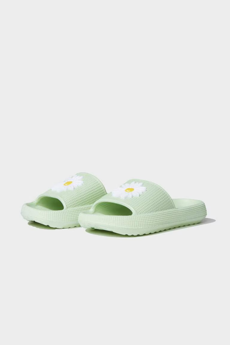 Girl Red Faux Leather Ballerina Flat Shoes - - mint green