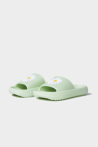 Girl Red Faux Leather Ballerina Flat Shoes - - mint green