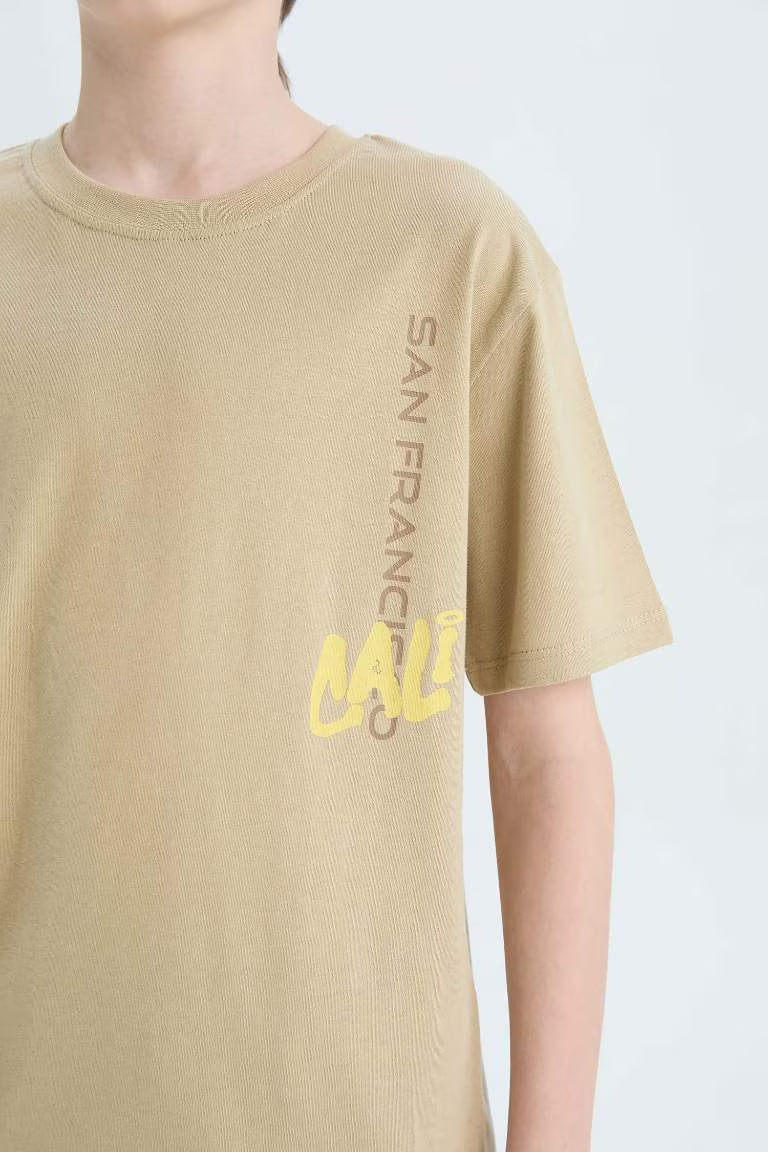Boy Crew Neck Back Printed T-Shirt - -