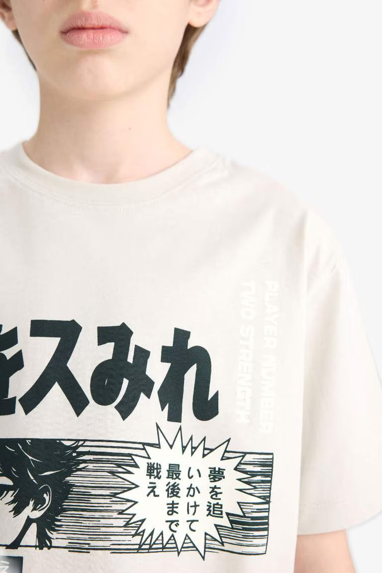 Boy Regular Fit Crew Neck Printed T-Shirt - -