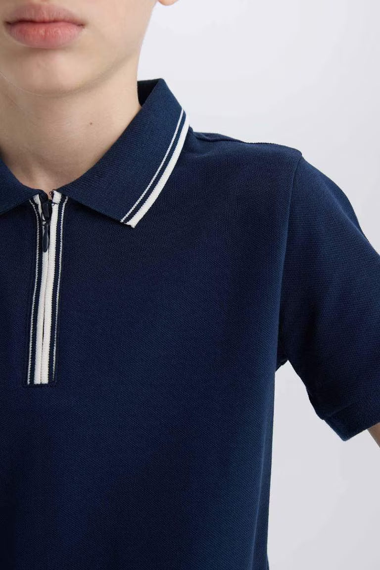 Boy Pique Short Sleeve Polo T-Shirt - -