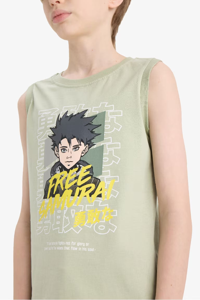 Boy Regular Fit Printed Tank Top - -