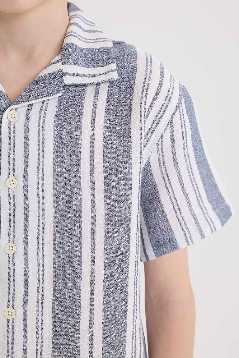 Boy Oversize Fit Polo Neck Short Sleeve Shirt - -