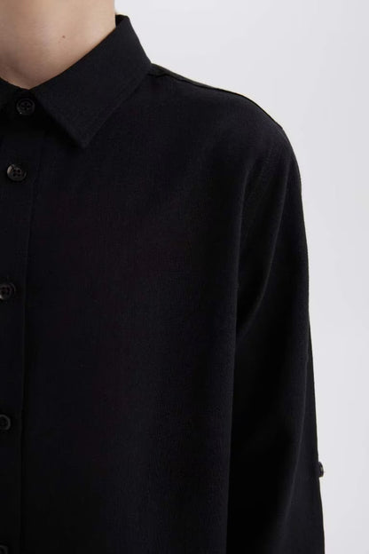 Boy Regular Fit Linen Look Shirt - -