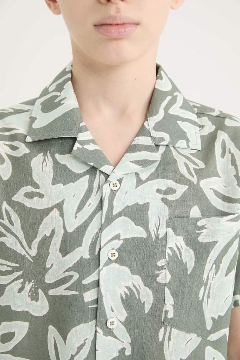 Boy Oversize Fit Polo Neck Short-Sleeve Shirt - -