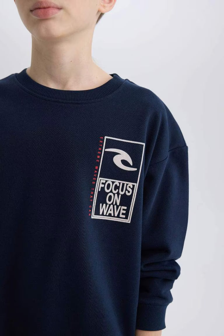 Boy Oversize Fit Back Printed Sweatshirt - -