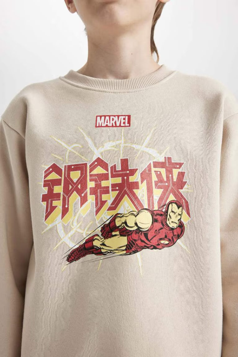 Boy Marvel Comics Regular Fit Crew Neck Thick Sweatshirt - -